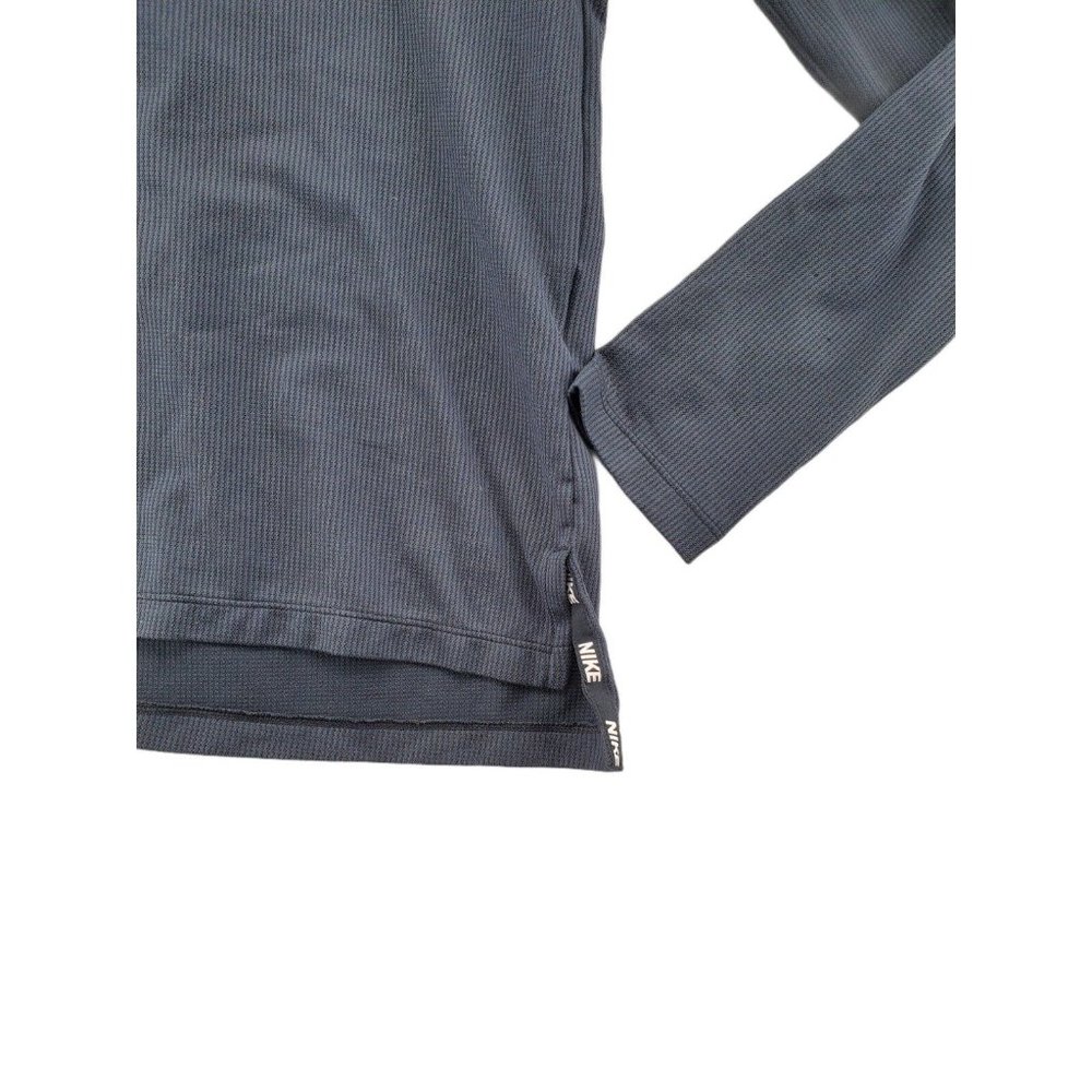 NIKE Dri Fit Shirt Unisex Kids Long Sleeve Hooded High Neck Pullover Black Med. - Picture 4 of 7